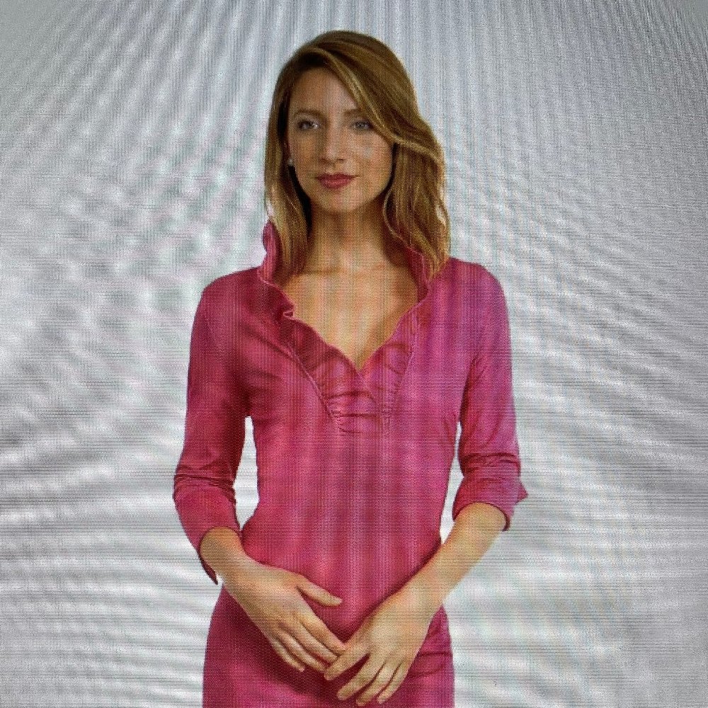 Gretchen Scott Ruffleneck Solid Dress Pink Green Size XL NWT NWT Gretchen Scott